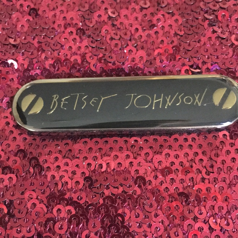 Betsey Johnson Pink Sequin Wristlet Clutch